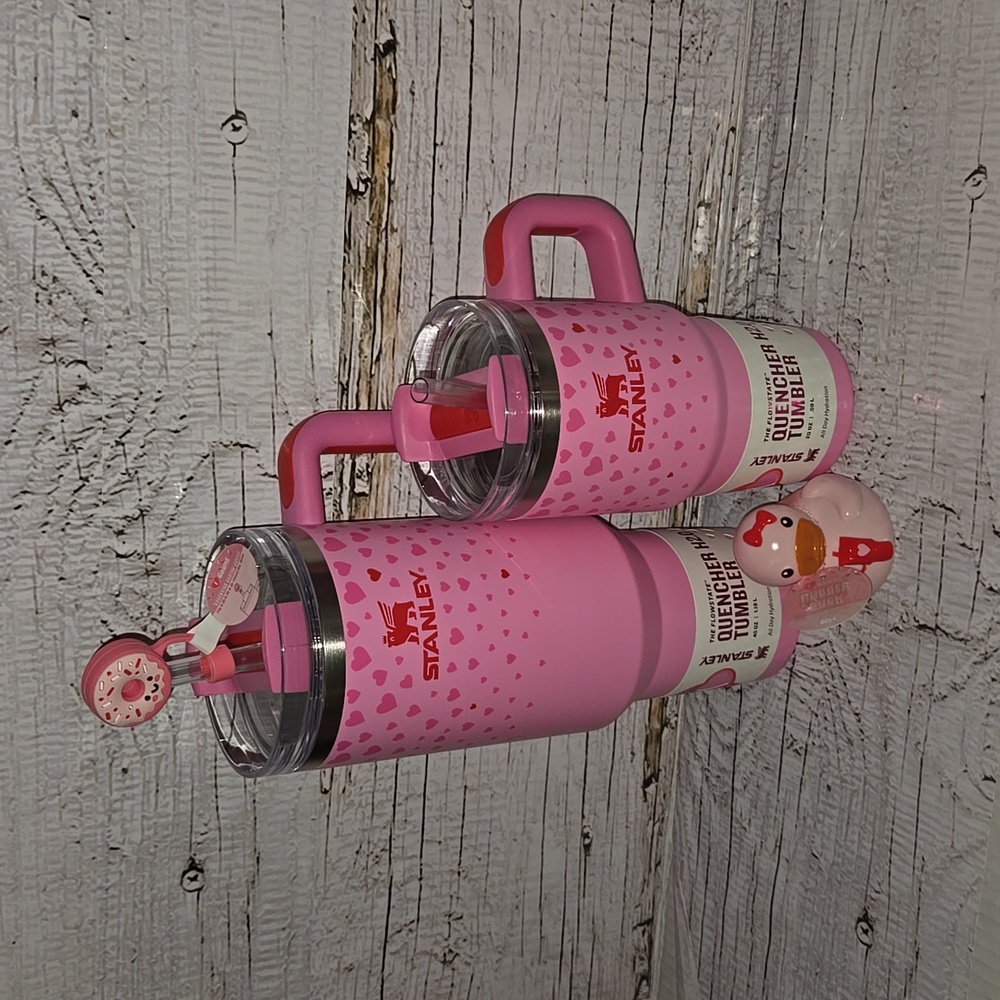 Target x Stanley Valentines Day Release 40oz and 20oz Bundle - both Pink w/duck